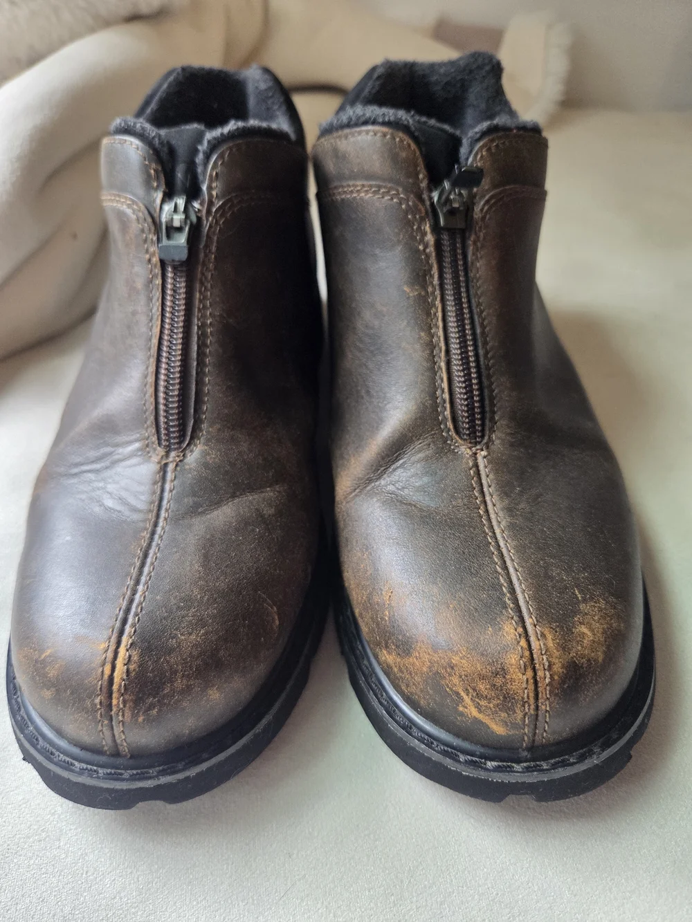 Sorel Nipisi Laurentian Brown Leather Front Zip Boots Size 8.5